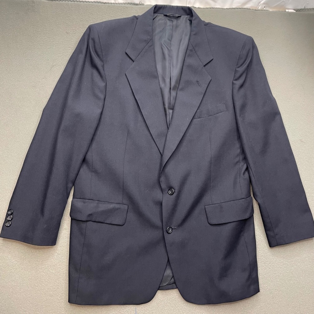 VTG Heisman Trophy Collection Navy Blazer Sport Coat Made USA Men's 44R Classic